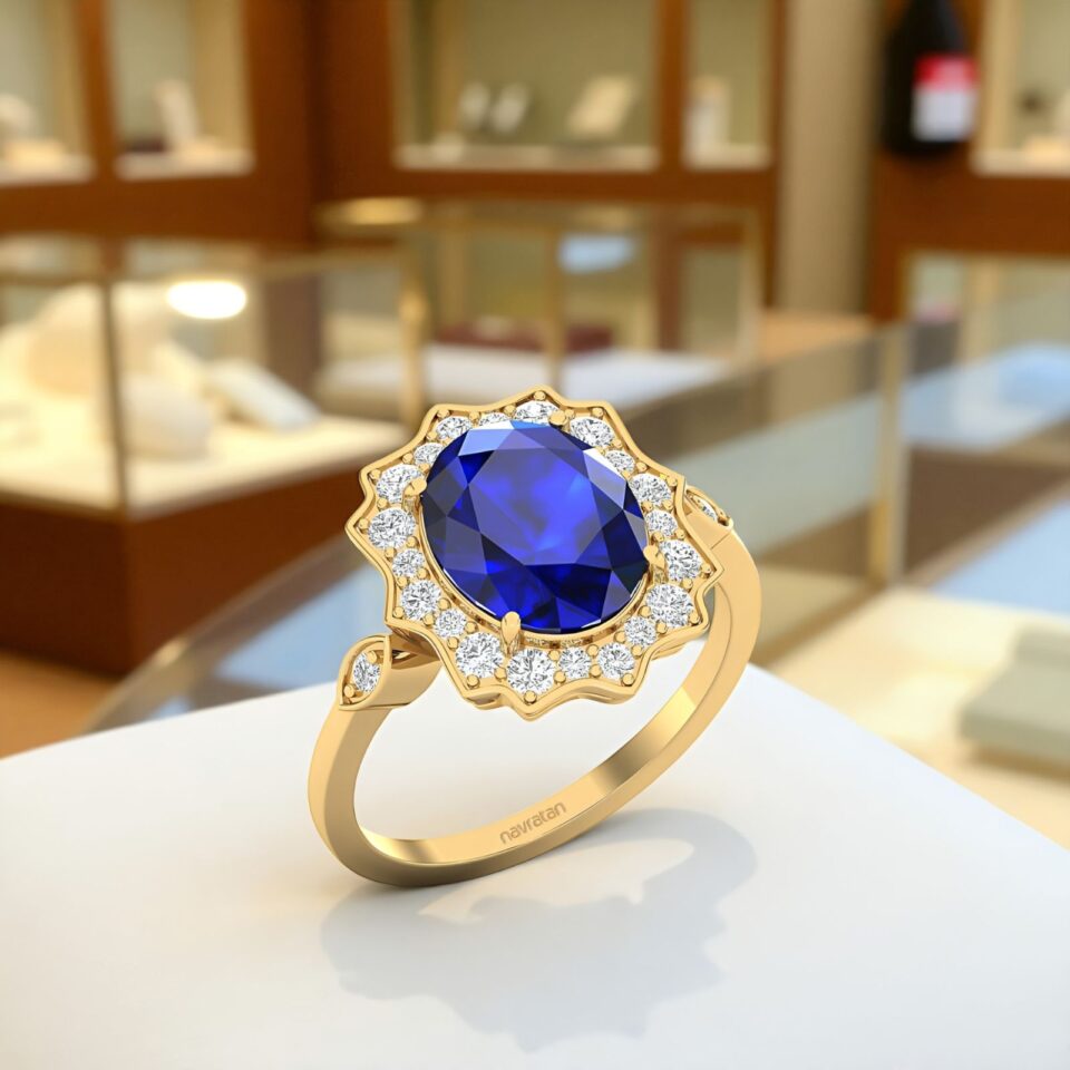 blue sapphire stone ring
