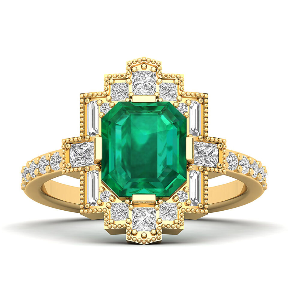 Emerald stone ring