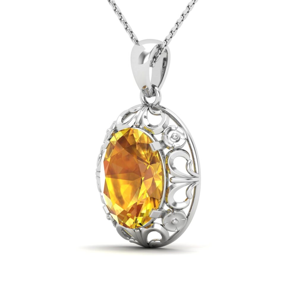 Floretta’s of Love Yellow Sapphire Pendant Necklace