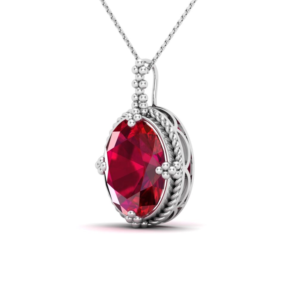 Twisted Arcade Ruby Pendant Necklace