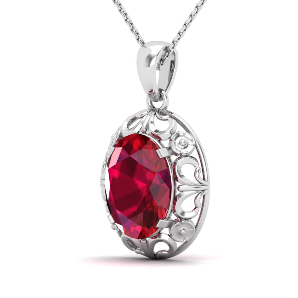 Floretta’s of Love Ruby Pendant Necklace