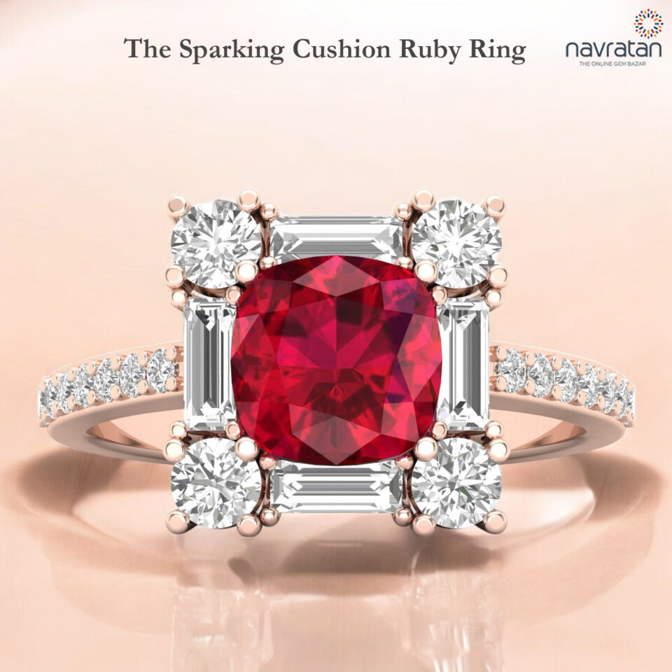 The Sparking Cushion Ruby Ring