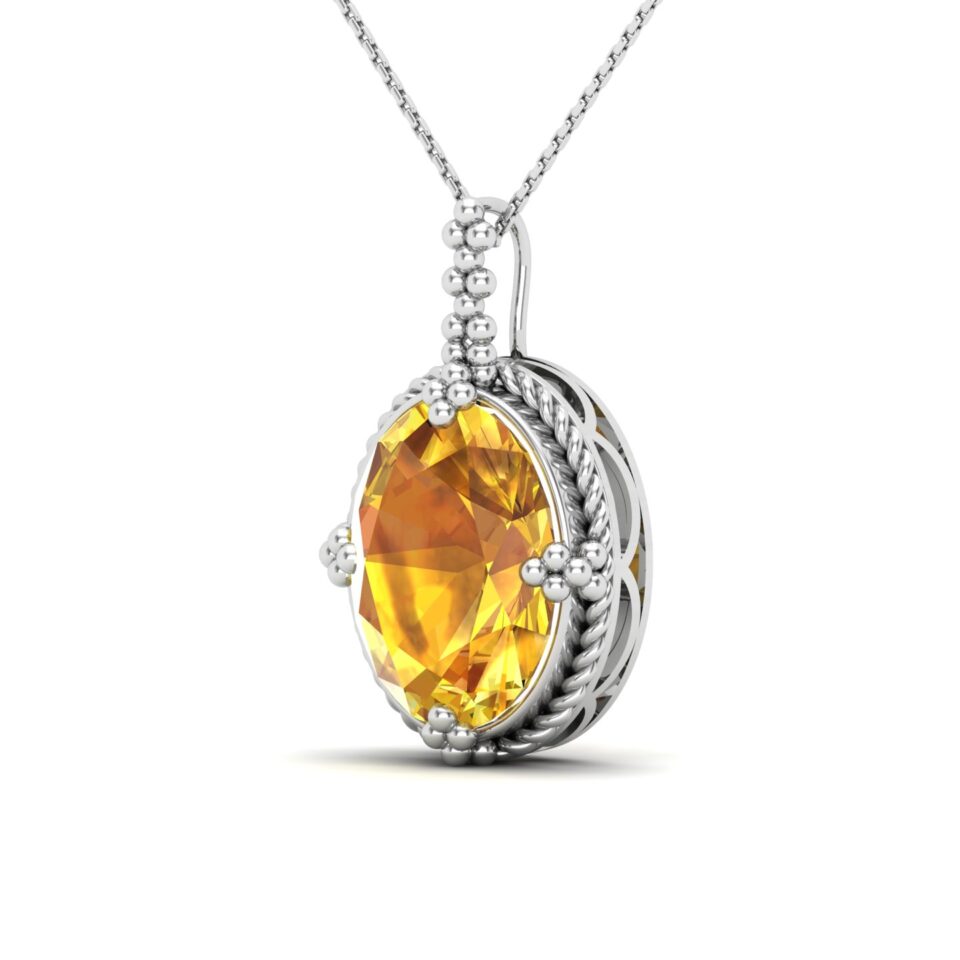 Twisted Arcade Yellow Sapphire Pendant Necklace